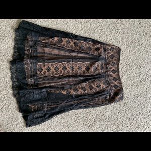 Black mid calf lace  skirt